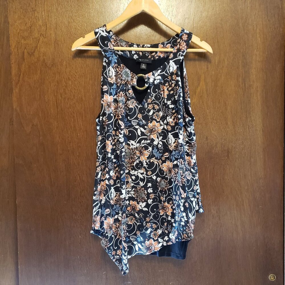 AB Studio Sleeveless Floral Blouse